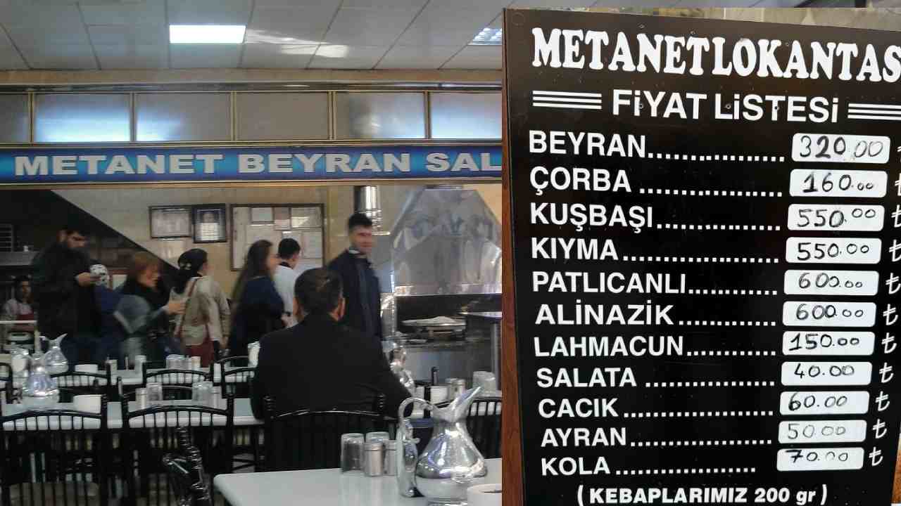 Gaziantep’te Yemek Fiyatları Şok Ediyor: