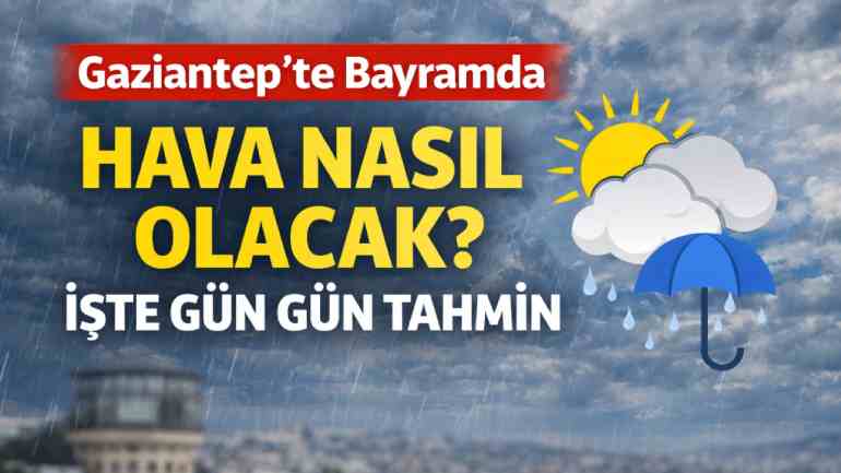Gaziantep’te Bayramda Yağışlı Hava Bekleniyor!