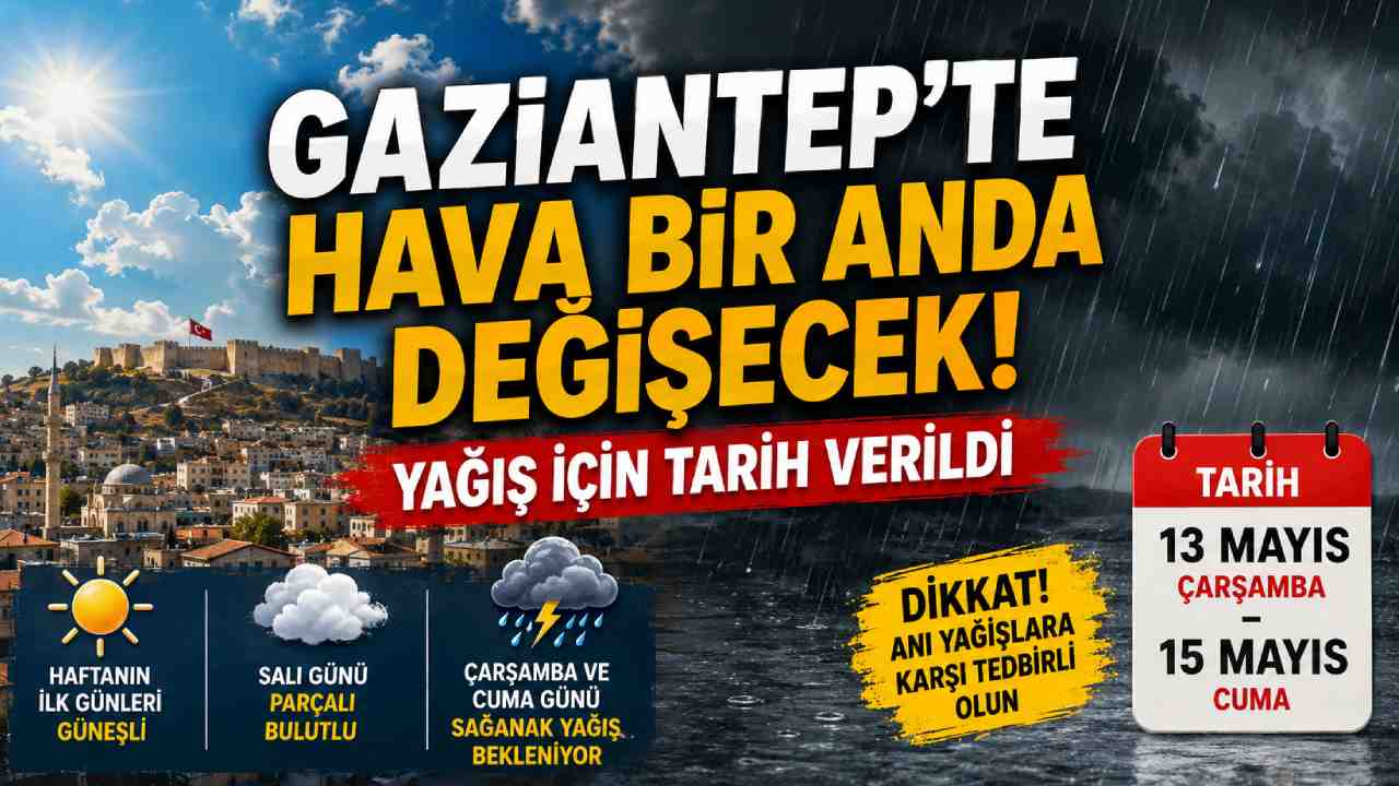 Gaziantep’te Ani Yağışlar Yenide Başlıyor, Dikkat!