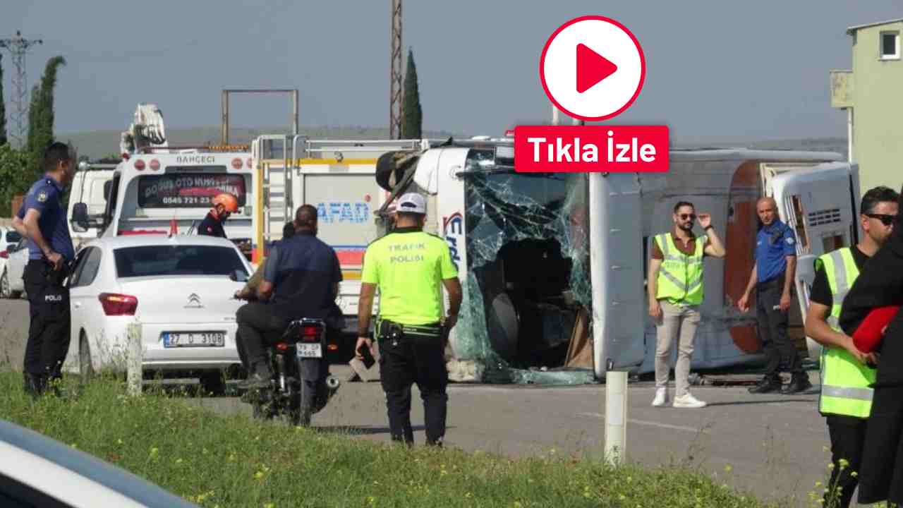 Gaziantep’te İşçi Servisi Devrildi: 8 Yaralı