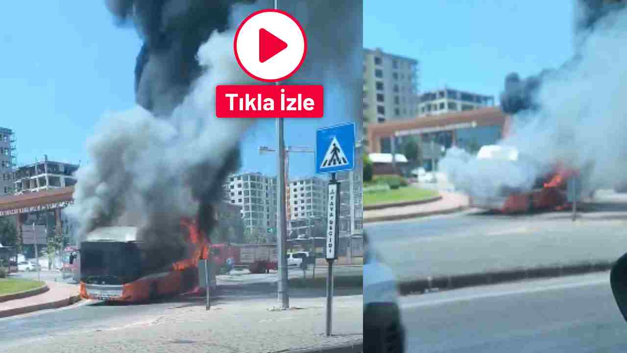 Gaziantep’te Belediyeye Ait Otobüste Yangın Paniği!