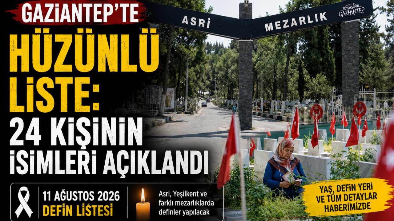 Gaziantep’te Vefat Eden 24 Kişinin İsimleri Açıklandı